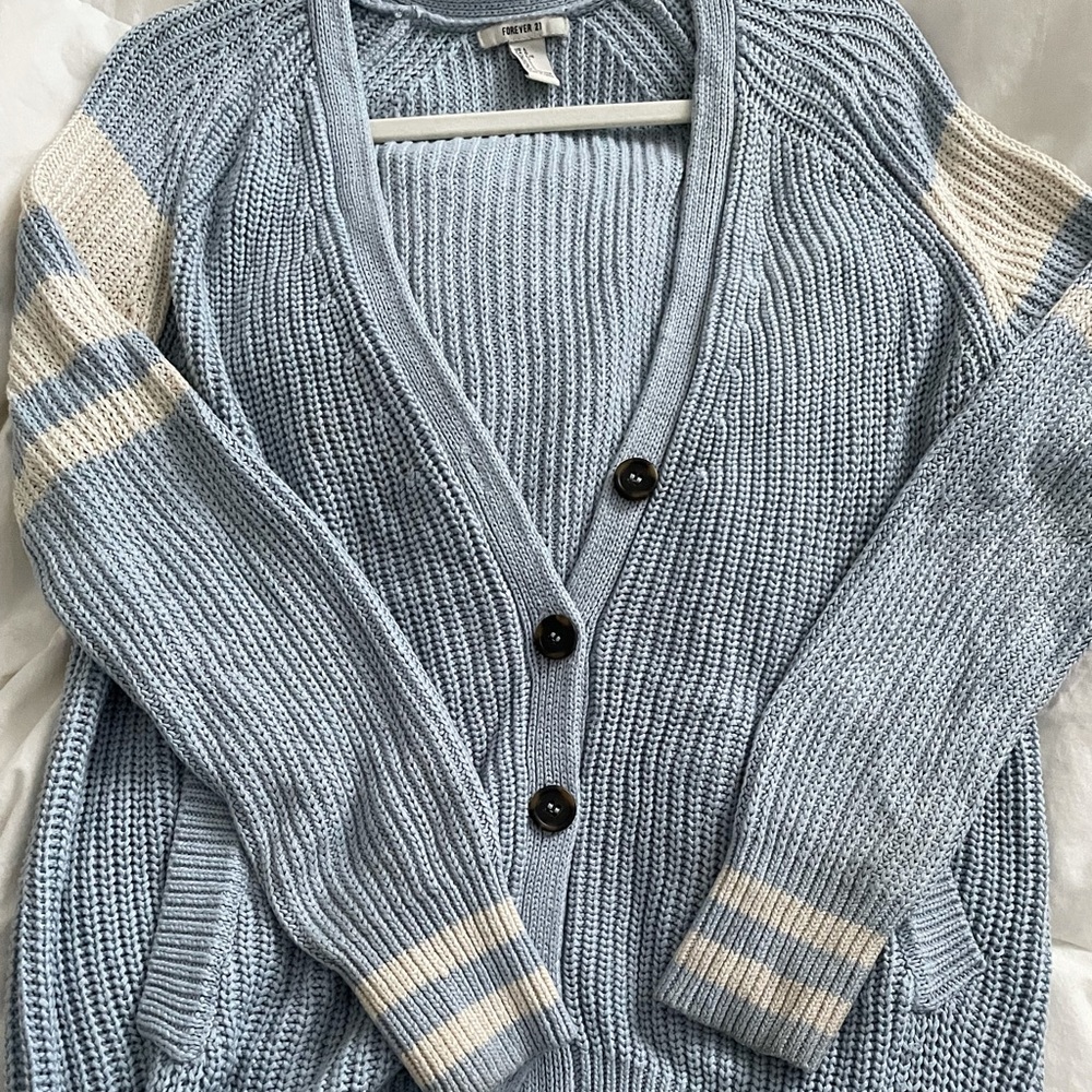 Varsity light blue cardigan